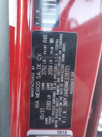 Photo 10 from auction – 2021 KIA FORTE FE with VIN 3KPF24ADXME378725