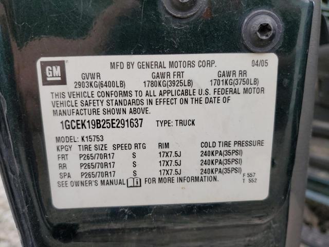 Photo 10 from auction – 2005 CHEVROLET SILVERADO with VIN 1GCEK19B25E291637