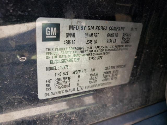 Photo 10 from auction – 2015 CHEVROLET TRAX 1LT with VIN KL7CJLSB2FB071320