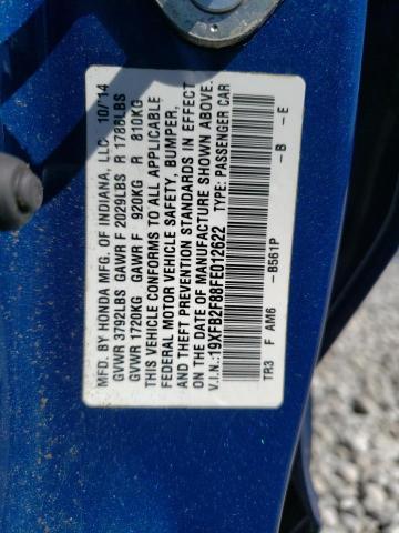 Photo 10 from auction – 2015 HONDA CIVIC EX with VIN 19XFB2F88FE012622