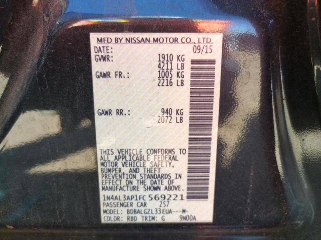Photo 10 from auction – 2015 NISSAN ALTIMA 2.5 with VIN 1N4AL3AP1FC569221