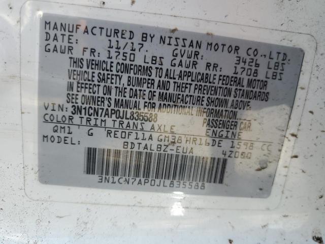 Photo 10 from auction – 2018 NISSAN VERSA S with VIN 3N1CN7AP0JL835588