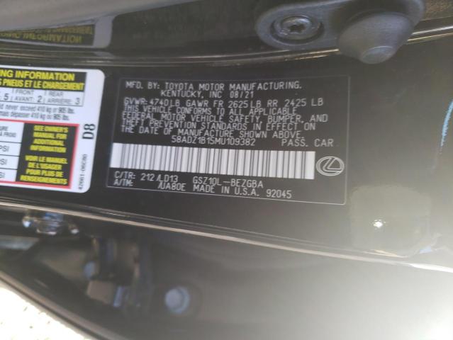 Photo 10 from auction – 2021 LEXUS ES 350 BAS with VIN 58ADZ1B15MU109382