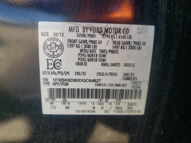 Photo 10 from auction – 2013 FORD EXPLORER X with VIN 1FM5K8D80DGC64827