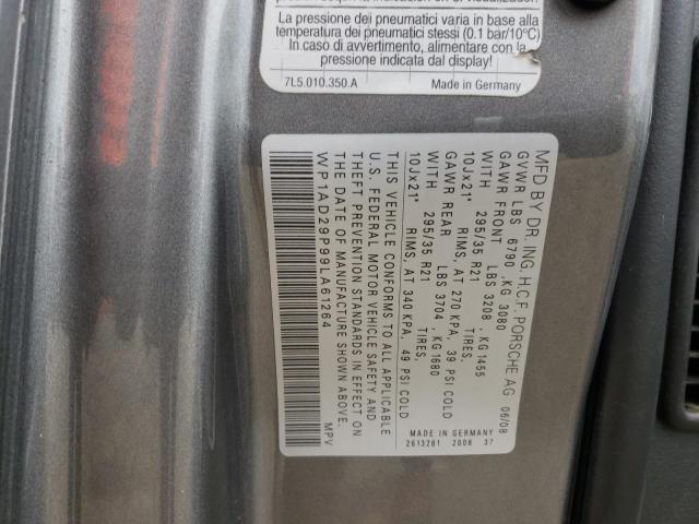 Photo 10 from auction – 2009 PORSCHE CAYENNE GT with VIN WP1AD29P99LA61264