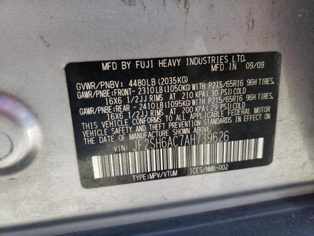 Photo 10 from auction – 2010 SUBARU FORESTER 2 with VIN JF2SH6AC7AH739626