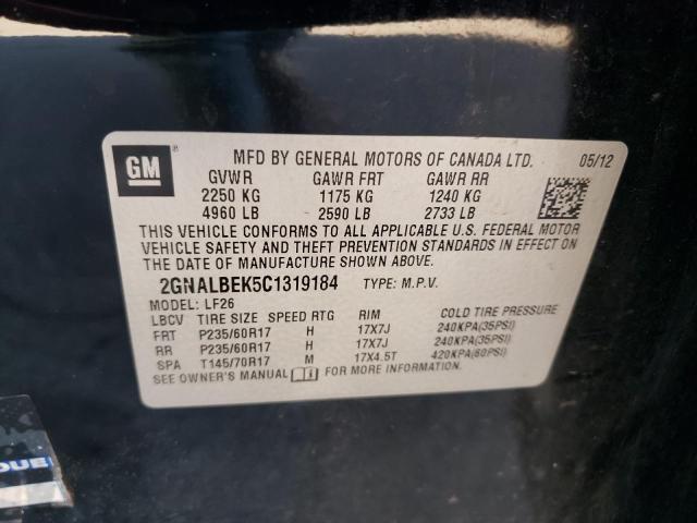 Photo 10 from auction – 2012 CHEVROLET EQUINOX LS with VIN 2GNALBEK5C1319184
