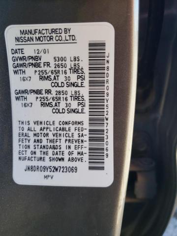 Photo 10 from auction – 2002 NISSAN PATHFINDER with VIN JN8DR09Y52W723069