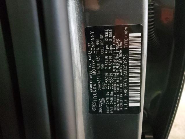 Photo 10 from auction – 2022 HYUNDAI TUCSON SEL with VIN KM8JFCA16NU053972