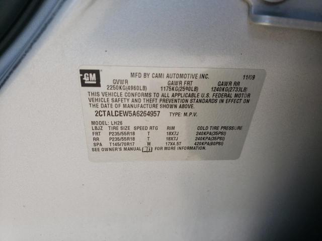 Photo 10 from auction – 2010 GMC TERRAIN SL with VIN 2CTALDEW5A6264957