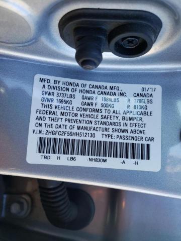 Photo 10 from auction – 2017 HONDA CIVIC LX with VIN 2HGFC2F56HH512130