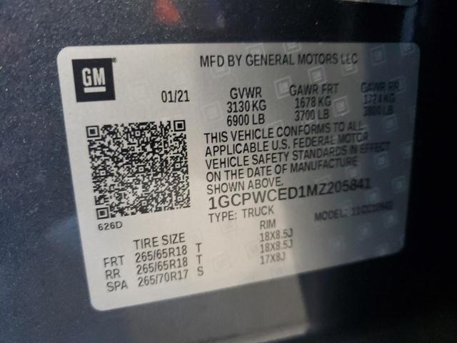Photo 10 from auction – 2021 CHEVROLET SILVERADO with VIN 1GCPWCED1MZ205841