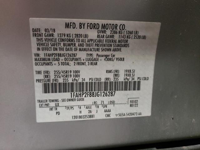 Foto 10 de la subasta – 2018 FORD TAURUS LIM con VIN 1FAHP2F88JG126287