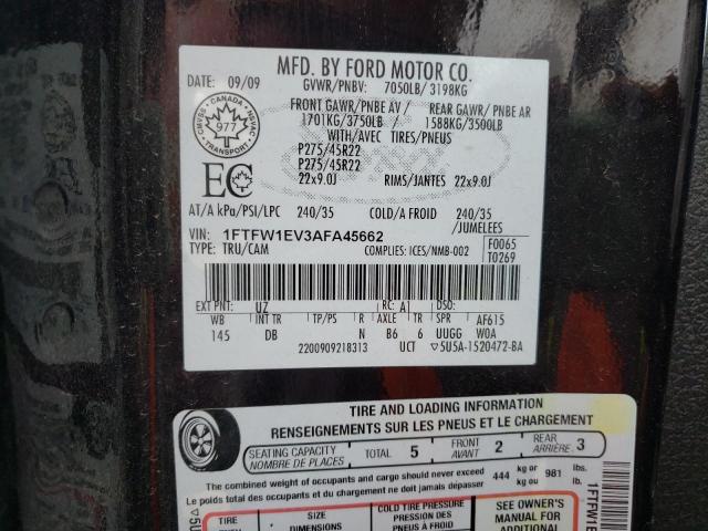 Photo 10 from auction – 2010 FORD F150HARDAV with VIN 1FTFW1EV3AFA45662