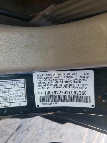 Photo 10 from auction – 2002 HONDA CIVIC LX with VIN 1HGEM22692L092350
