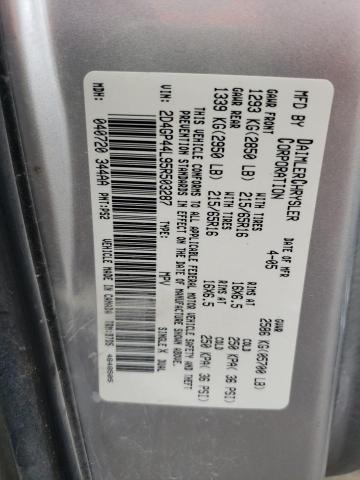 Photo 10 from auction – 2005 DODGE GRAND CARA with VIN 2D4GP44L95R503287