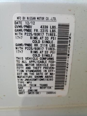 Photo 10 from auction – 2013 NISSAN ROGUE S with VIN JN8AS5MT1DW519260