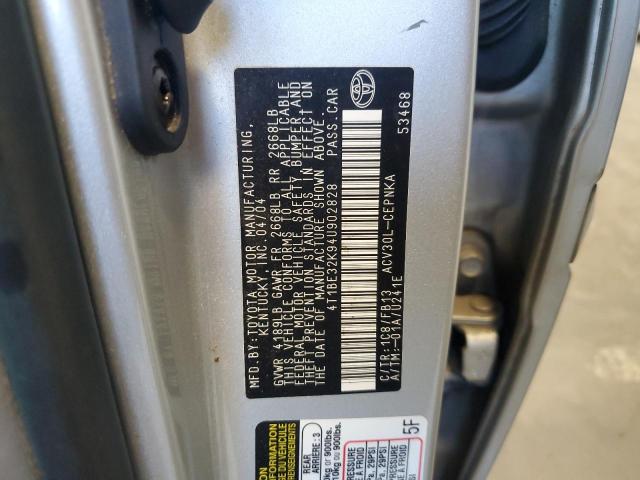 Photo 10 from auction – 2004 TOYOTA CAMRY LE with VIN 4T1BE32K94U902828