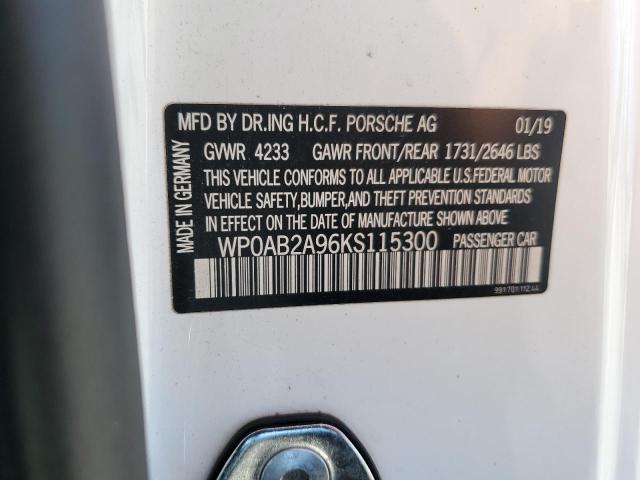 Photo 10 from auction – 2019 PORSCHE 911 CARRER with VIN WP0AB2A96KS115300