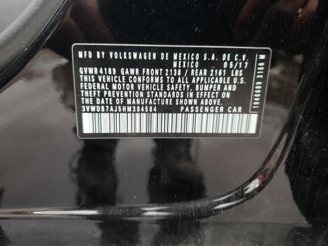 Photo 10 from auction – 2017 VOLKSWAGEN JETTA SE with VIN 3VWDB7AJ5HM384584