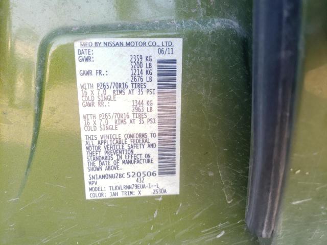 Photo 10 from auction – 2011 NISSAN XTERRA OFF with VIN 5N1AN0NU2BC520506