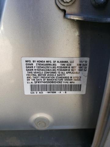 Photo 10 from auction – 2013 HONDA PILOT EXL with VIN 5FNYF4H59DB024362