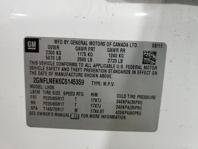 Zdjęcie 10 z aukcji – 2012 CHEVROLET EQUINOX LT z VIN 2GNFLNEK6C6145359