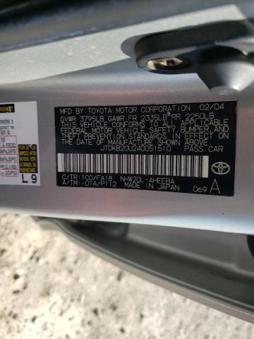 Photo 10 from auction – 2004 TOYOTA PRIUS with VIN JTDKB20U240051510