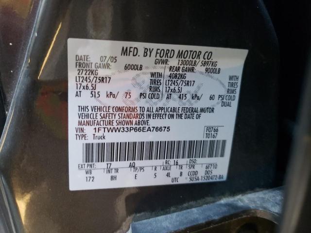 Photo 10 from auction – 2006 FORD F350 SUPER with VIN 1FTWW33P66EA76675