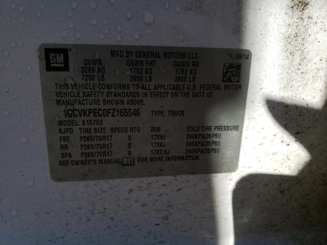 Photo 10 from auction – 2015 CHEVROLET SILVERADO2 with VIN 1GCVKPEC0FZ165546