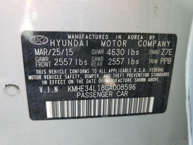 Photo 10 from auction – 2016 HYUNDAI SONATA HYB with VIN KMHE34L18GA008596
