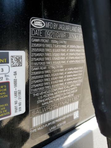 Photo 10 from auction – 2022 LAND ROVER RANGE ROVE with VIN SALWR2SU1NA211357