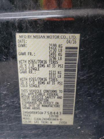 Photo 10 from auction – 2016 NISSAN FRONTIER S with VIN 1N6AD0ER5GN758443