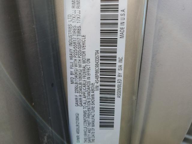 Photo 10 from auction – 2008 SUBARU OUTBACK 3. with VIN 4S4BP86C984335794