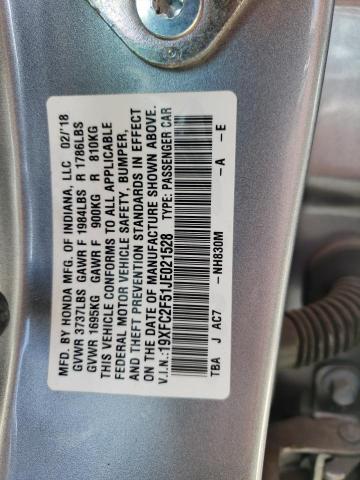 Photo 10 from auction – 2018 HONDA CIVIC LX with VIN 19XFC2F51JE021528
