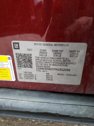 Photo 10 from auction – 2017 CHEVROLET TRAVERSE L with VIN 1GNKRGKD7HJ312255