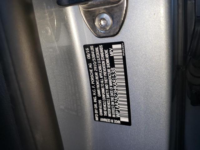 Photo 10 from auction – 2017 PORSCHE CAYENNE with VIN WP1AA2A23HKA81538