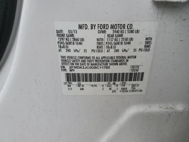 Photo 10 from auction – 2013 FORD EDGE SEL with VIN 2FMDK3JC0DBC11785