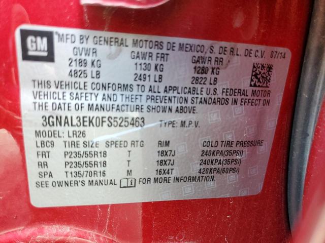 Photo 10 from auction – 2015 CHEVROLET CAPTIVA LT with VIN 3GNAL3EK0FS525463