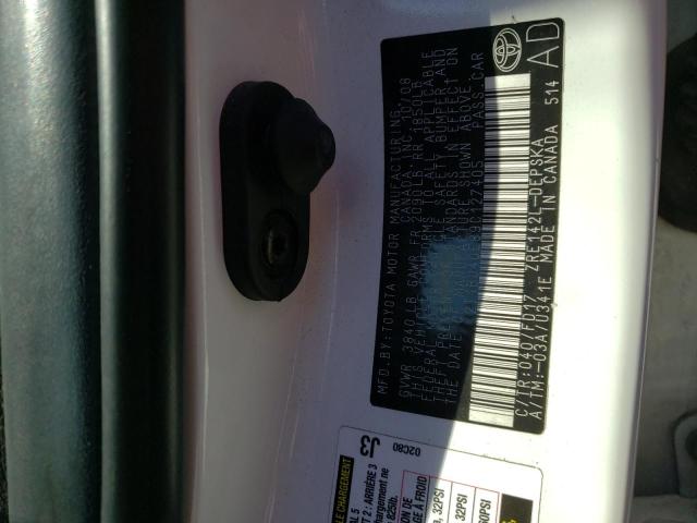 Photo 10 from auction – 2009 TOYOTA COROLLA BA with VIN 2T1BU40E89C127405