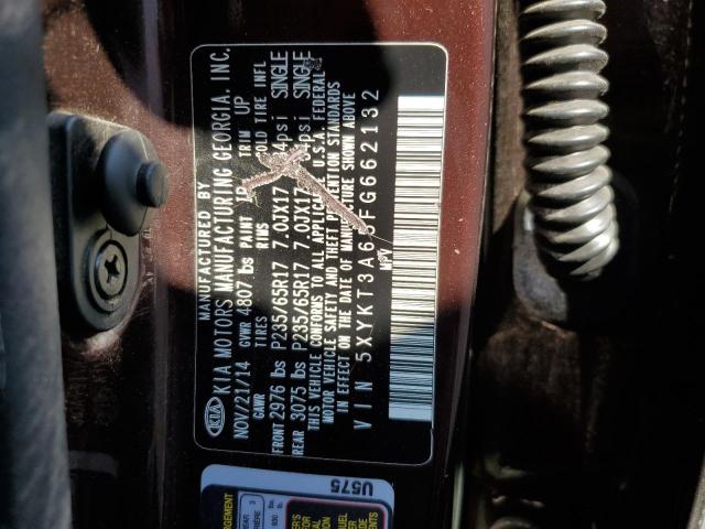 Photo 10 from auction – 2015 KIA SORENTO LX with VIN 5XYKT3A65FG662132
