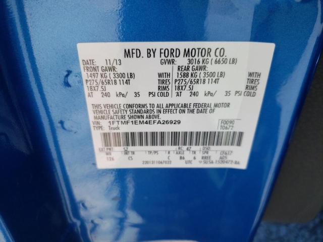 Photo 10 from auction – 2014 FORD F150 with VIN 1FTMF1EM4EFA26929