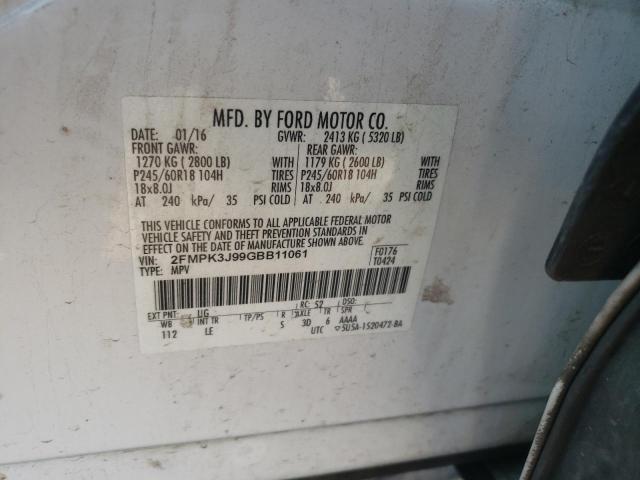 Photo 10 from auction – 2016 FORD EDGE SEL with VIN 2FMPK3J99GBB11061