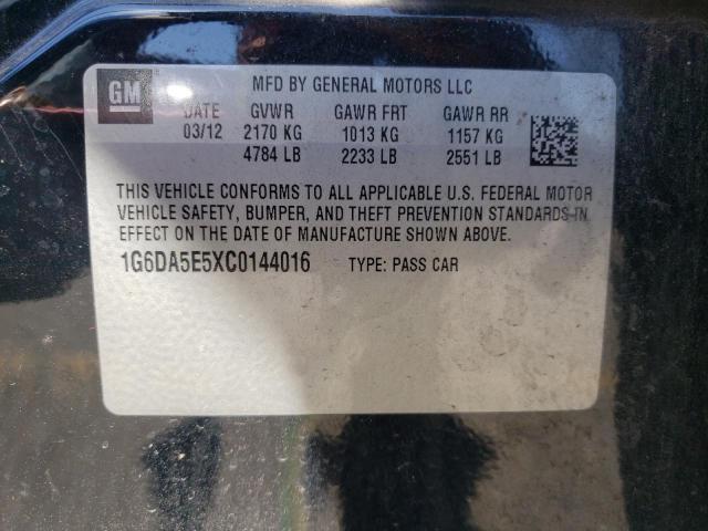 Photo 10 from auction – 2012 CADILLAC CTS with VIN 1G6DA5E5XC0144016