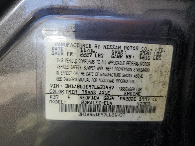 Photo 10 from auction – 2007 NISSAN SENTRA 2.0 with VIN 3N1AB61E97L631437