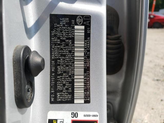 Photo 10 from auction – 2015 TOYOTA COROLLA L with VIN 2T1BURHE1FC478461