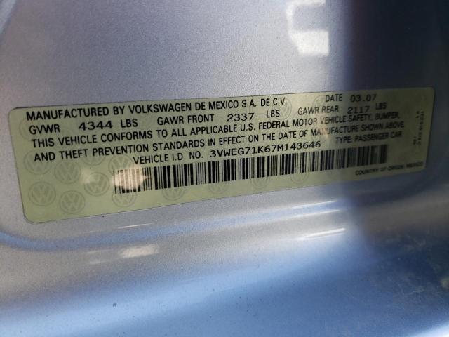 Photo 10 from auction – 2007 VOLKSWAGEN JETTA WOLF with VIN 3VWEG71K67M143646