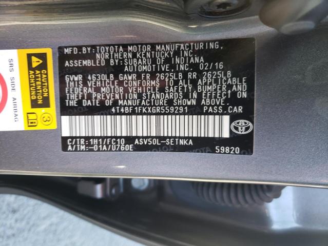 Photo 10 from auction – 2016 TOYOTA CAMRY LE with VIN 4T4BF1FKXGR559291