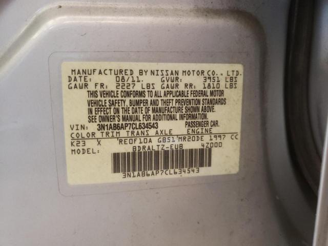 Photo 10 from auction – 2012 NISSAN SENTRA 2.0 with VIN 3N1AB6AP7CL634543