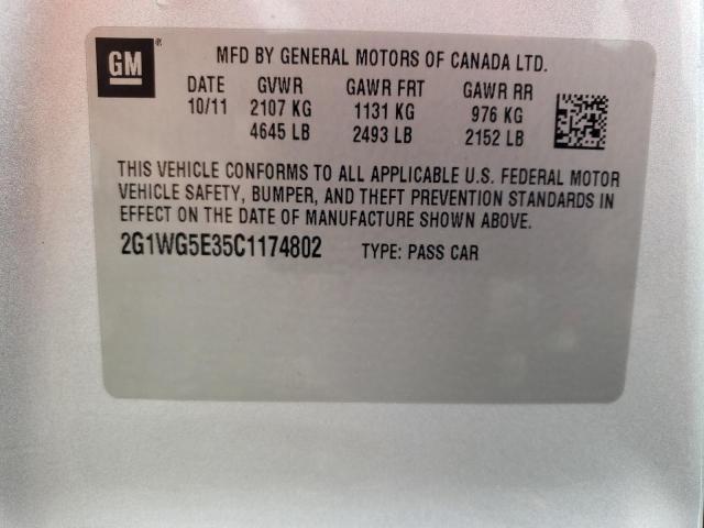 صورة رقم 10 من المزاد - 2012 CHEVROLET IMPALA LT مع VIN 2G1WG5E35C1174802